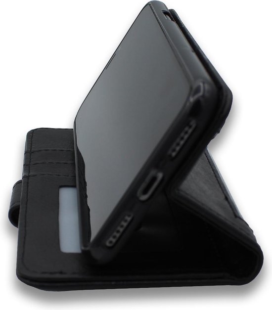 Apple iPhone 12 & iPhone 12 Pro Case Zwart - Étui portefeuille de haute qualité et protecteur d'écran complet