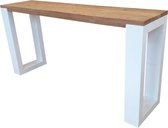 Wood4you - Table murale simple Bois torréfié 160Lx78HX38D cm blanc