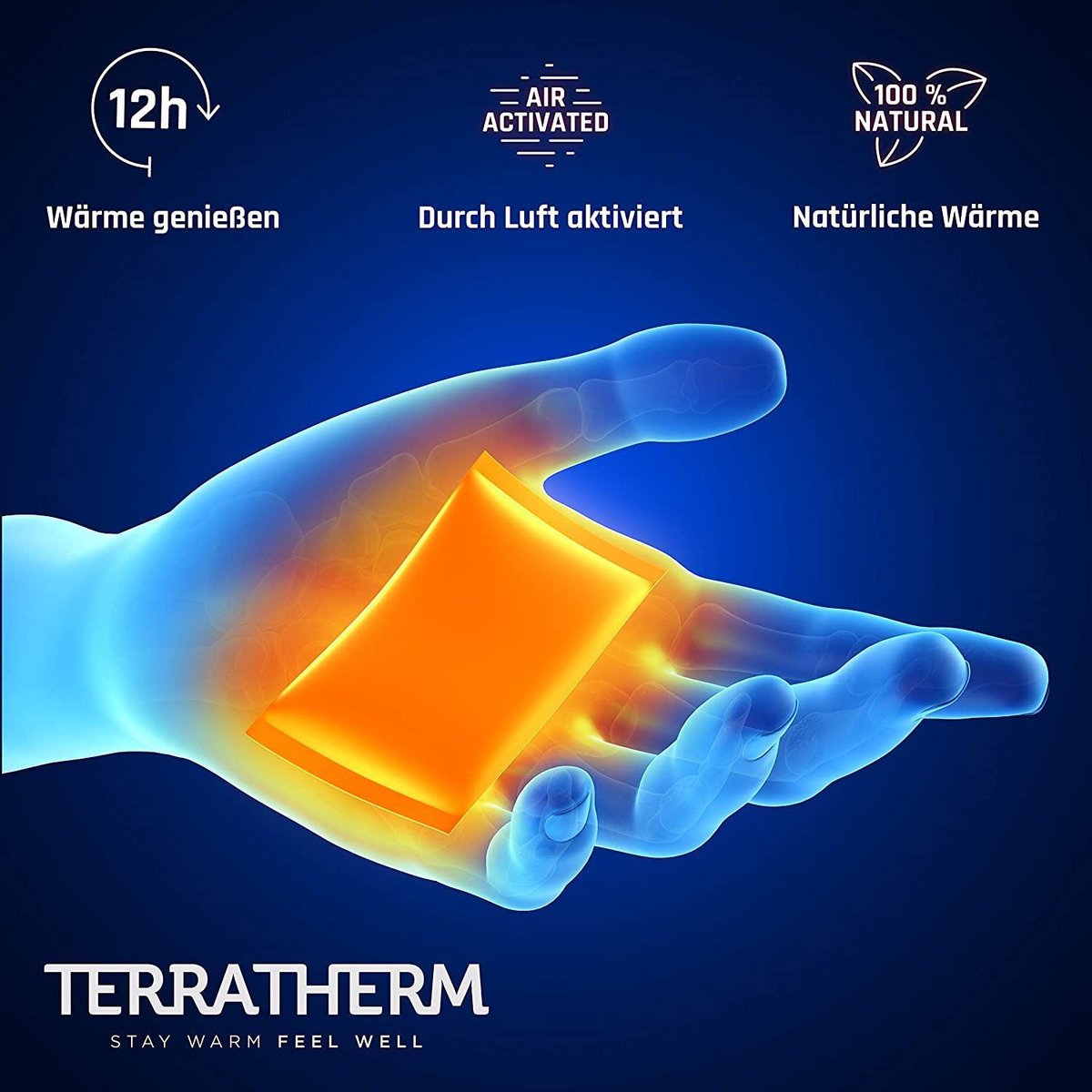30 paar TerraTherm handwarmers. 12 uur warme handen. Handen en vingers