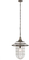 J-Line Hanglamp Met Kap Metaal/Glas Grijs