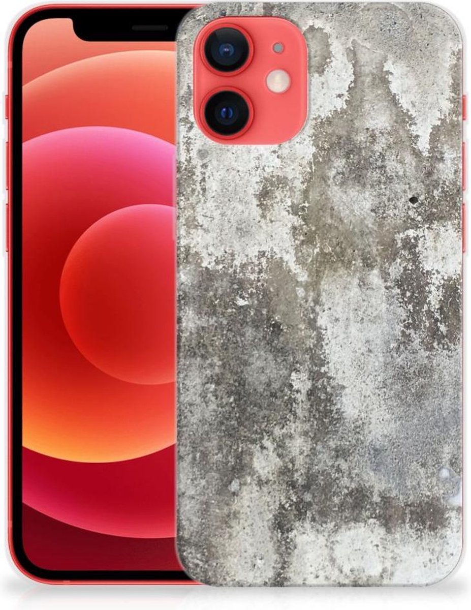 iPhone 12 Mini TPU Siliconen Hoesje Beton Print