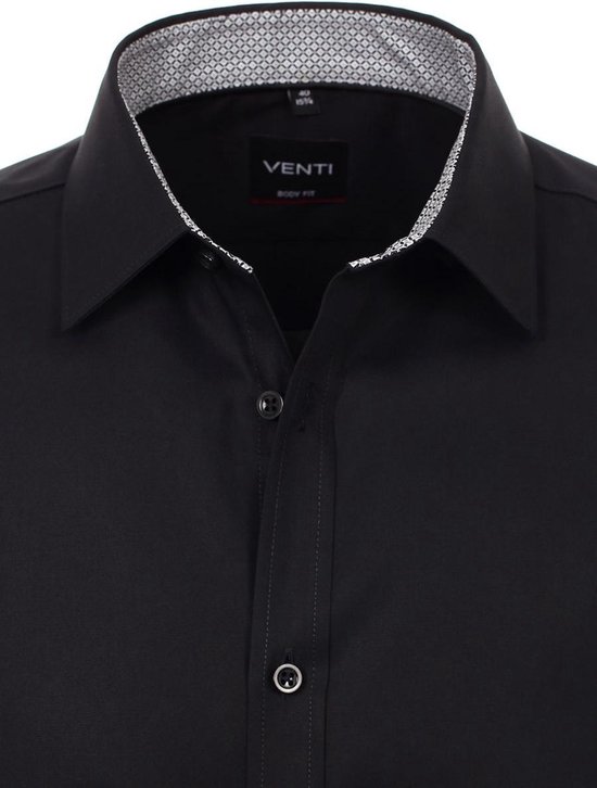 Venti Overhemd Zwart Body Fit Edition 193295600-800 - XL