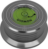 Nowdio puck Argent - Masse à pression pour tourne-disque - Pince à disque avec niveau à bulle - Stabilisateur pour platine vinyle