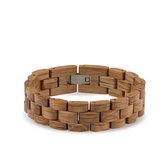 Houten schakelarmband - eiken hout - unisex