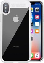 Moderne hardcase iPhone X/XS - Glas/silicone - Transparant/wit