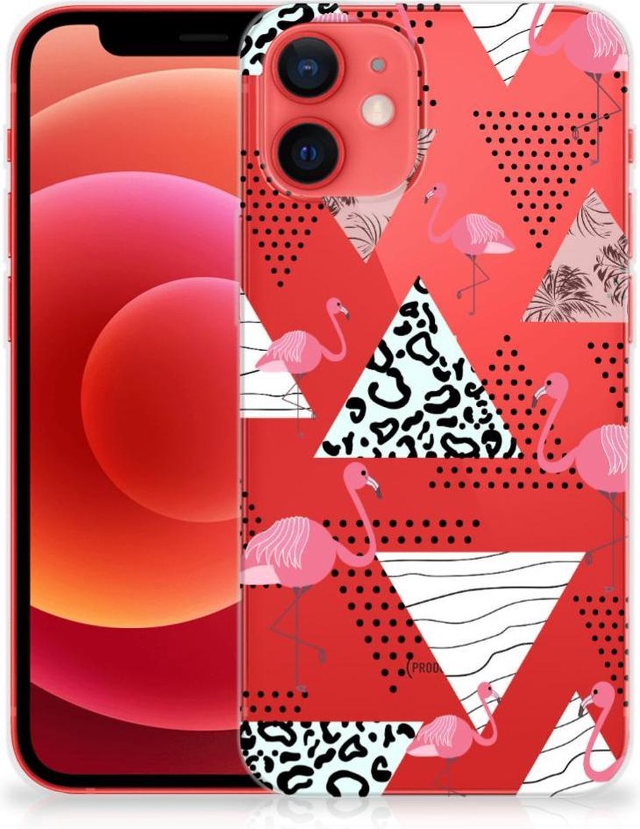iPhone 12 Mini TPU Hoesje Flamingo Triangle