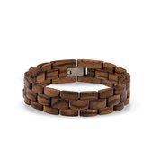 Houten schakelarmband - Zebrano - unisex