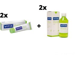 Vitis 2x Orthodontic Mondspoelmiddel + 2x Orthodontic Tandpasta - Voordeelpakket