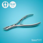 BeautyTools Professionele Nagelknipper -  Nageltang met Spitse Punt voor (Harde) Teennagels en Ingegroeide Nagelhoeken - Gebogen Snijvlak 16 mm - INOX (NN-0072)