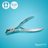 BeautyTools Professionele Nagelknipper - Kopknipper / Dwarssnittang voor Teennagels, Kalknagels en Ingegroeide Nagelhoeken - Gebogen Snijvlak 15 mm - INOX (NN-0133)
