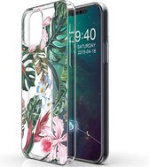iMoshion Design voor de iPhone 12, iPhone 12 Pro hoesje - Jungle - Groen / Roze