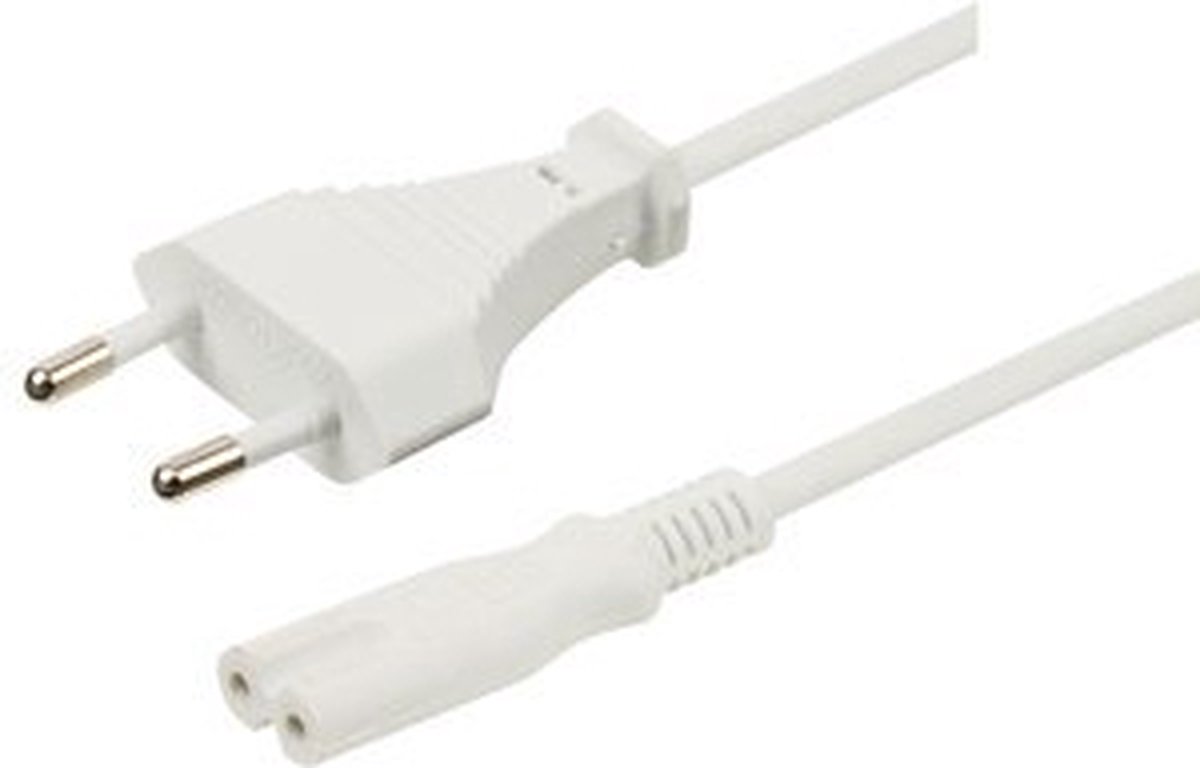 Euro naar IEC320-C7 Stroomkabel 3 Meter - Wit
