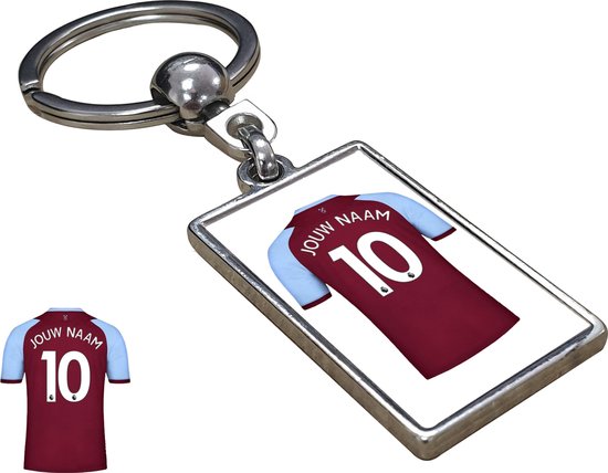 WHU Shirt met Jouw Naam - Seizoen 20/21 - Gepersonaliseerde Sleutelhanger met Jouw Naam en Nummer - Cadeau - Verjaardag - Kerst - Kado - Valentijn - Gepersonaliseerd Cadeau - Voetbal