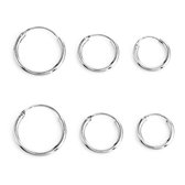 Oorbellen dames | oorringen dames | set oorringen dames 3 paar | 10 mm oorringen | 14 mm oorringen | 18 mm oorringen | zilverkleurig | cadeau voor vrouw | geschenkset