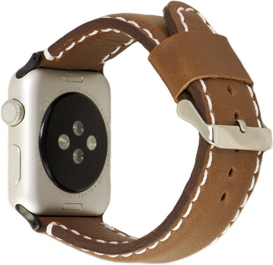 Strappery bruin leren Apple Watch band 40 mm. Geschikt voor alle series.  100% | bol.com