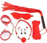 SM Kit Rood 6 Items - Spannende SM kit - Sexpakket voor koppels - Spannend voor koppels - Sex speeltjes - Sex toys - Erotiek - Bondage - Sexspelletjes voor mannen en vrouwen – Seks