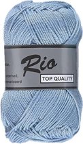 Lammy yarns Rio katoen garen - licht blauw (011) - pendikte 3 a 3,5 mm - 1 bol van 50 gram