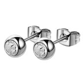 Oorbellen dames | zilveren oorstekers dames | studs oorbellen | meisjes oorbellen | zilverkleurig | witte steen | cadeau voor vrouw |