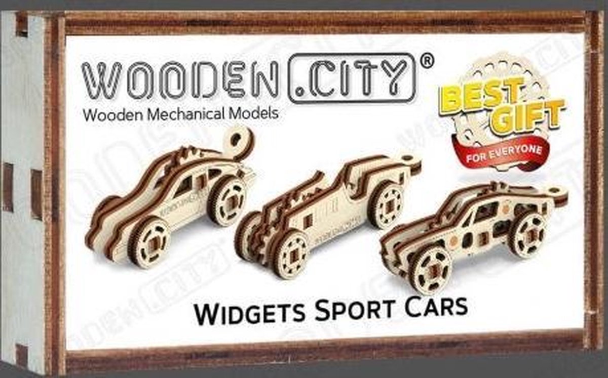 WOODENCITY Widgets Sport Cars 3Dpuzzel 42 stuks Voertuigen