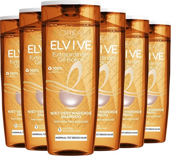 L'Oréal Paris Elvive Extraordinairy Oil Fijne Kokosolie Shampoo  Voordeelverpakking - 6... | bol.com