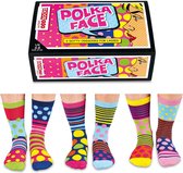 Polka Face Sokken Mismatched Multipack Maat 37-42