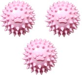 Doxie® Rubber Hondenspeelgoed Ballen – Kauwballen – Speelgoed Hond – Hondenspeelgoed – Kauwspeelgoed Hond – Met Stekels – Zonder Piep – ⌀ 6 cm – Set van 3 – Roze
