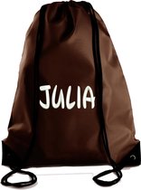 Zwemzak, Gymtas Chocolate|met naam geborduurd | 33 verschillende kleuren | gepersonaliseerd