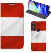 Hoesje Motorola Moto G8 Power Telefoonhoesje met Naam Oostenrijkse Vlag