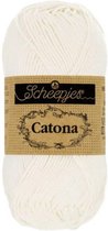 Scheepjes Catona Bridal White 105 - 50 gram- 10 bollen + Extra: bedeltjes handmade