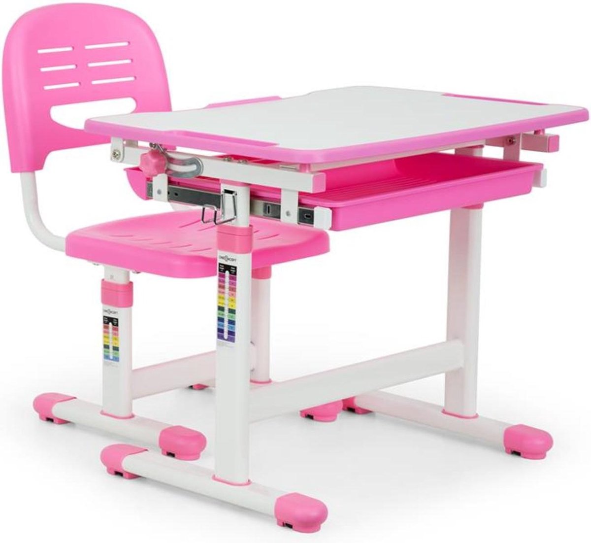 Relaxdays Bureau et Chaise pour Enfants, tiroir et 2 Compartiments