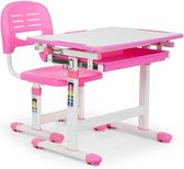 Annika kinderschrijftafel 2-delige set tafel & stoel in hoogte verstelbaar - roze