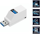 USB 3.0 HUB Adapter Extender Mini Splitter Box 3 Poorten voor PC Laptop Macbook Mobiele Telefoon High Speed U Disk reader voor Xiaomi Wit
