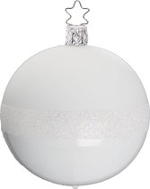 Twee Luxe Witte Twin Kerstballen 8 cm - Handgemaakt in Duitsland