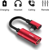 A-Konic © | 2 in 1 Usb C naar Jack 3.5mm (Aux) Red | Type-C to Aux | hub | kabel | phone/pc/tablet | Compatible met Apple | macbook | Chromebook | Samsung | Dell | Lenovo | Surface | Huawei |