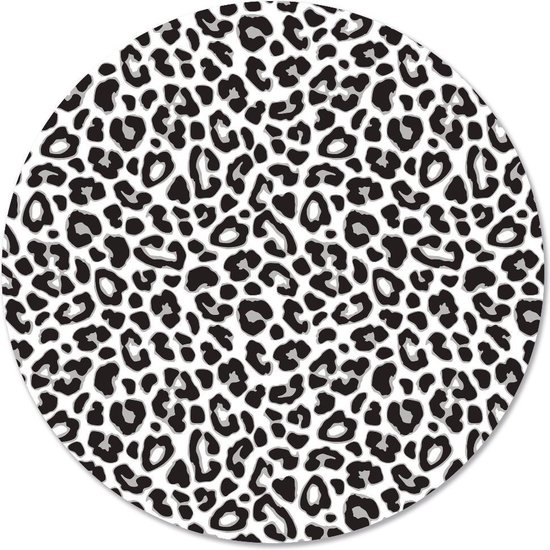 Label2X - Muurcirkel leopard - Ø 40 cm - Forex - Multicolor - Wandcirkel - Rond Schilderij - Muurdecoratie Cirkel - Wandecoratie rond - Decoratie voor woonkamer of slaapkamer