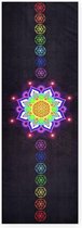 Yoga handdoek POWER OF LIFE | antislip | yoga mat bescherming met siliconen grip | yogahanddoek lang 185 cm x 65 cm | Kleurrijk