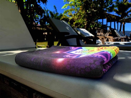 Yoga handdoek POWER OF LIFE - antislip - yoga mat bescherming met siliconen grip - yogahanddoek lang 185 cm x 65 cm - Kleurrijk van Merkloos — afbeelding 4