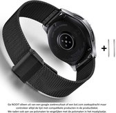 Metalen Milanees Sporthorlogebandje - Geschikt voor 20 mm Smartwatches - Zwart