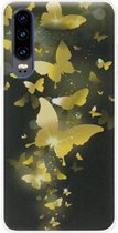 ADEL Siliconen Back Cover Softcase Hoesje Geschikt voor Huawei P30 - Vlinder Goud
