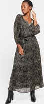 LOLALIZA Maxi jurk met lurex en grafische print - Zwart - Maat 38