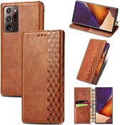 AA Commerce Telefoonhoesje - Book Case - Geschikt Voor Samsung Galaxy Note20 Ultra - Bruin