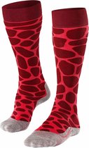 Falke SK4  Wintersportsokken - Maat 39/40 - Vrouwen - grijs/zwart/rood