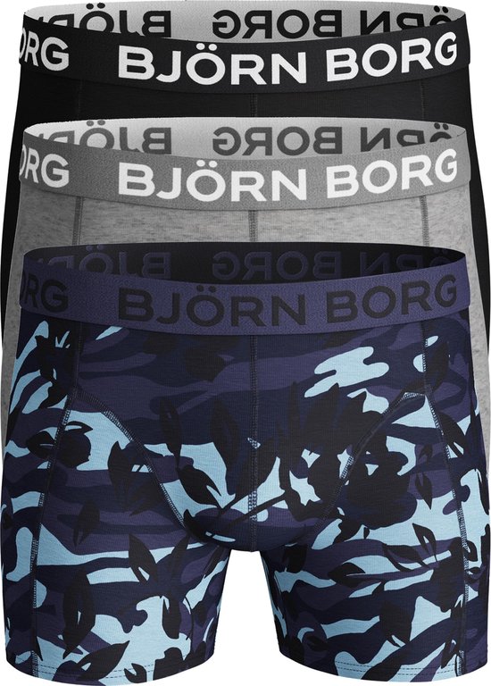 hoogte En Opgetild Björn Borg Cotton boxers - 3-pack uni en print - Maat: L | bol.com