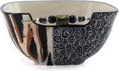 Kom  - Model: Zebra Zwart-wit-goud | Handgemaakt in Zuid Afrika - hoogwaardig keramiek - speciaal gemaakt door Letsopa Ceramics voor Nwabisa African Art