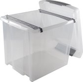 Sunware - Nesta hangmappen box met 2 strips 50L transparant grijs - 47,5 x 37 x 40,5 cm
