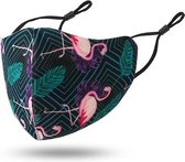 Mondkapje print met Flamingo's print - wasbaar - herbruikbaar - Mondmasker - mondbescherming - flamingo -