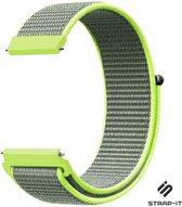 Strap-it Smartwatch bandje nylon - geschikt voor Garmin Vivoactive 4 45mm / Garmin Venu 2 - fluoriserend