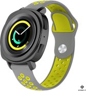 Siliconen Smartwatch bandje - Geschikt voor  Samsung Gear Sport sport band - grijs/geel - Strap-it Horlogeband / Polsband / Armband