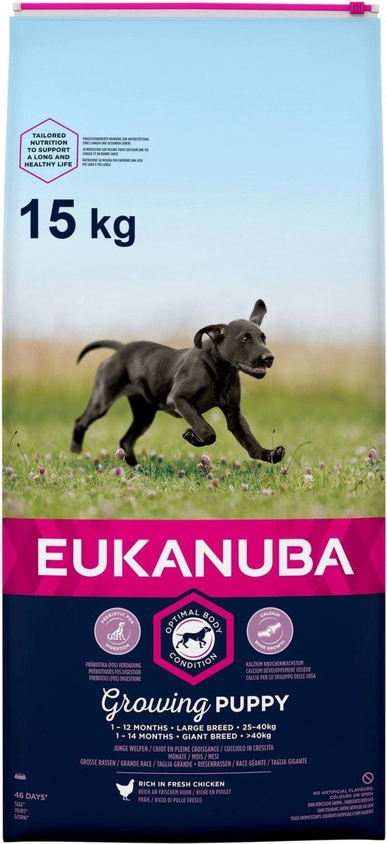 Eukanuba Dog Puppy Large Breed - Kip - Puppyvoer - 15 kg