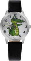 krokodil horloge met glow in the dark wijzers